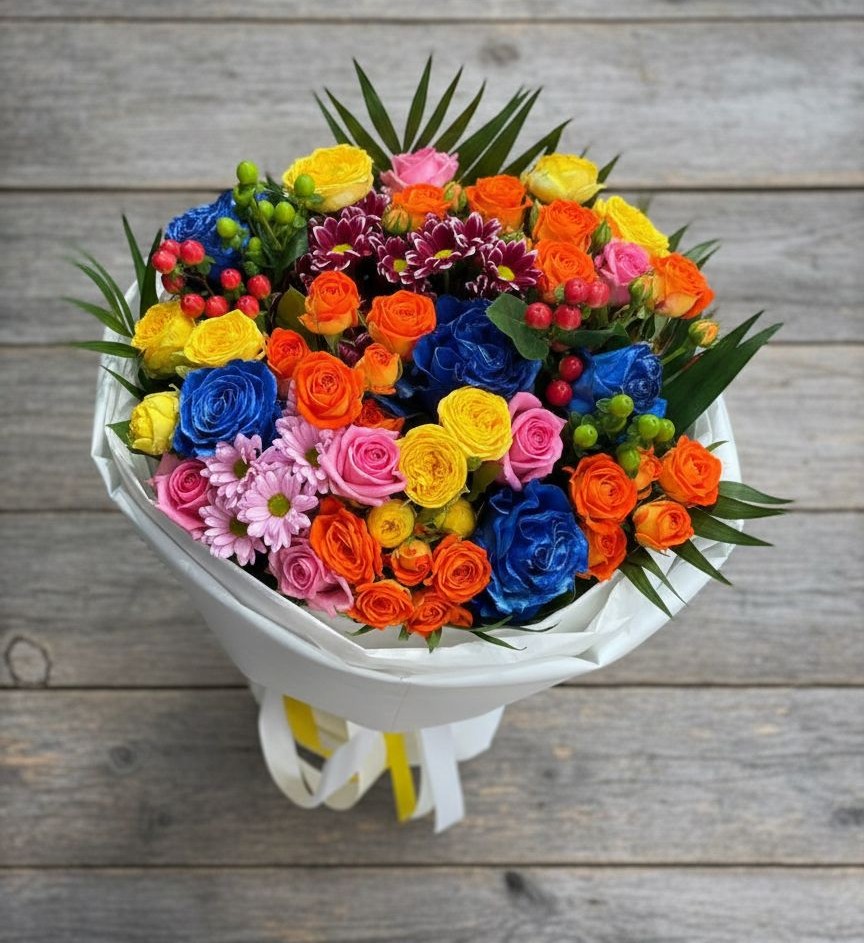 Букет цветов из: Розы и Хризантемы в Здравнице