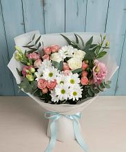 Букет цветов из:  Розы, Лизиантусы и Хризантемы #REPLACE_PRED# Здравнице