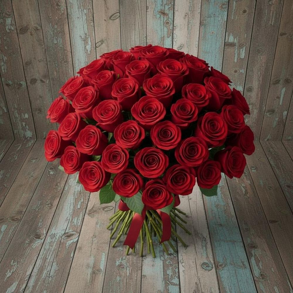 Букет 55 Красных роз Фридом в Здравнице