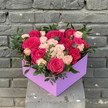 Цветочная композиция из Розы в коробке #REPLACE_PRED# Здравнице