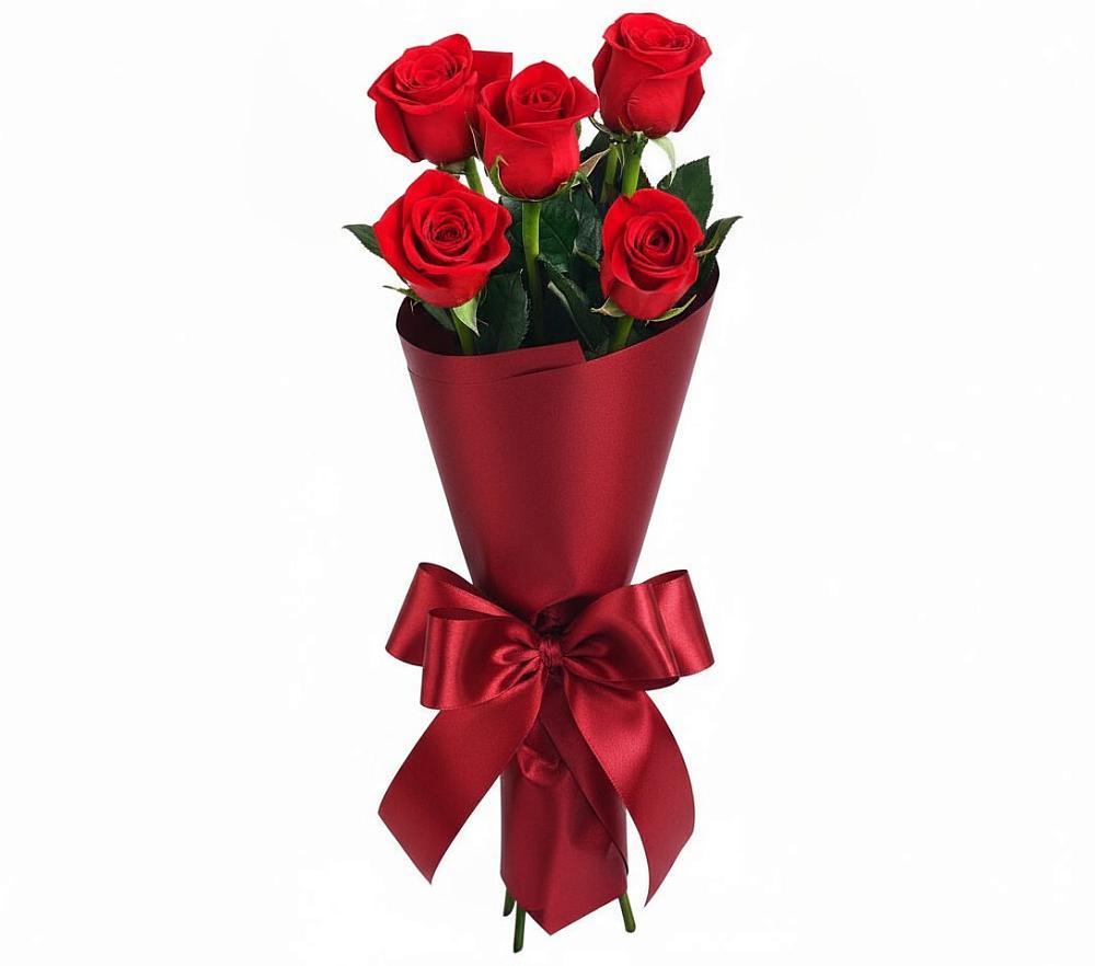 Букет 5 Красных роз Эдлесс Лав в Здравнице