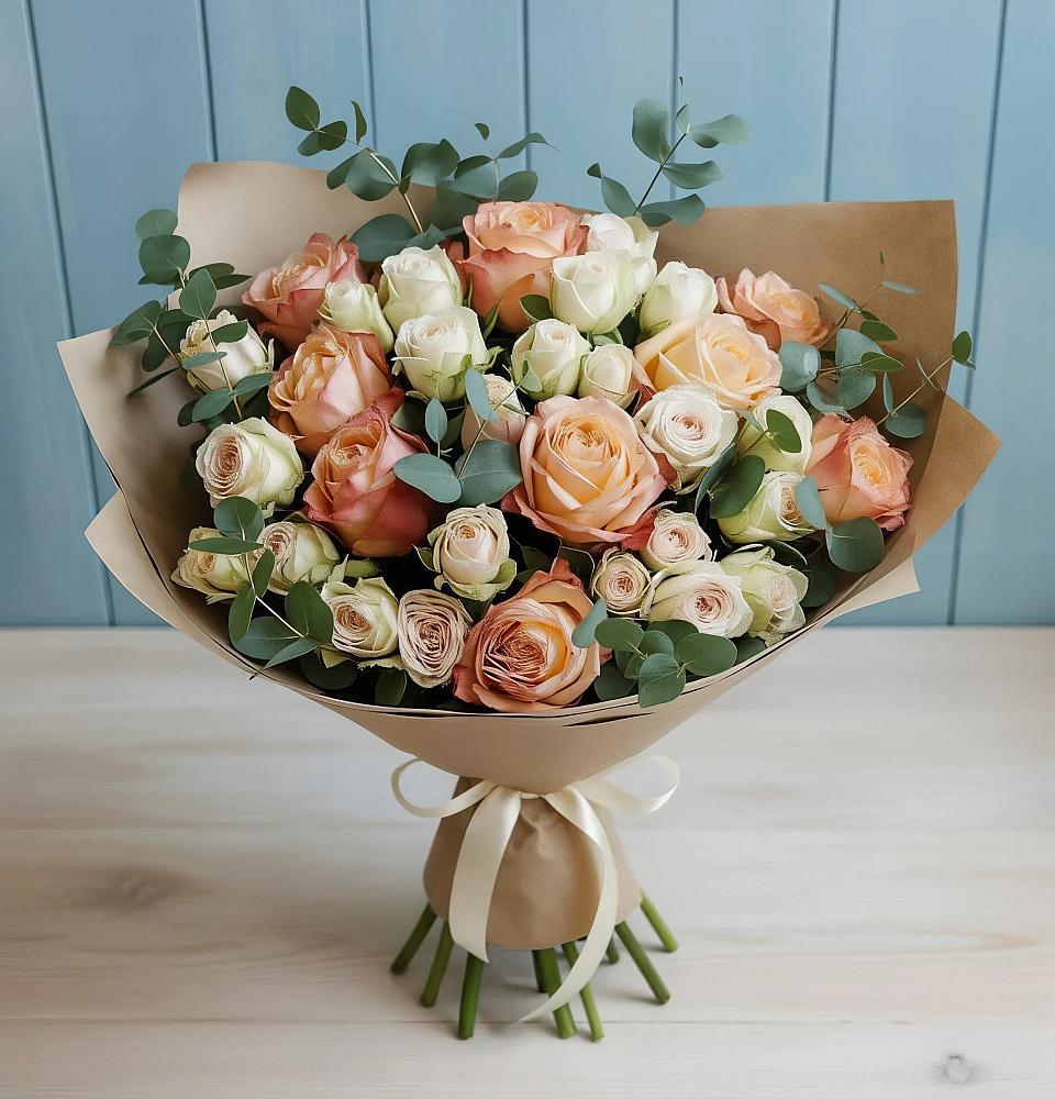 Букет цветов из: Альстромерии и Розы в Здравнице