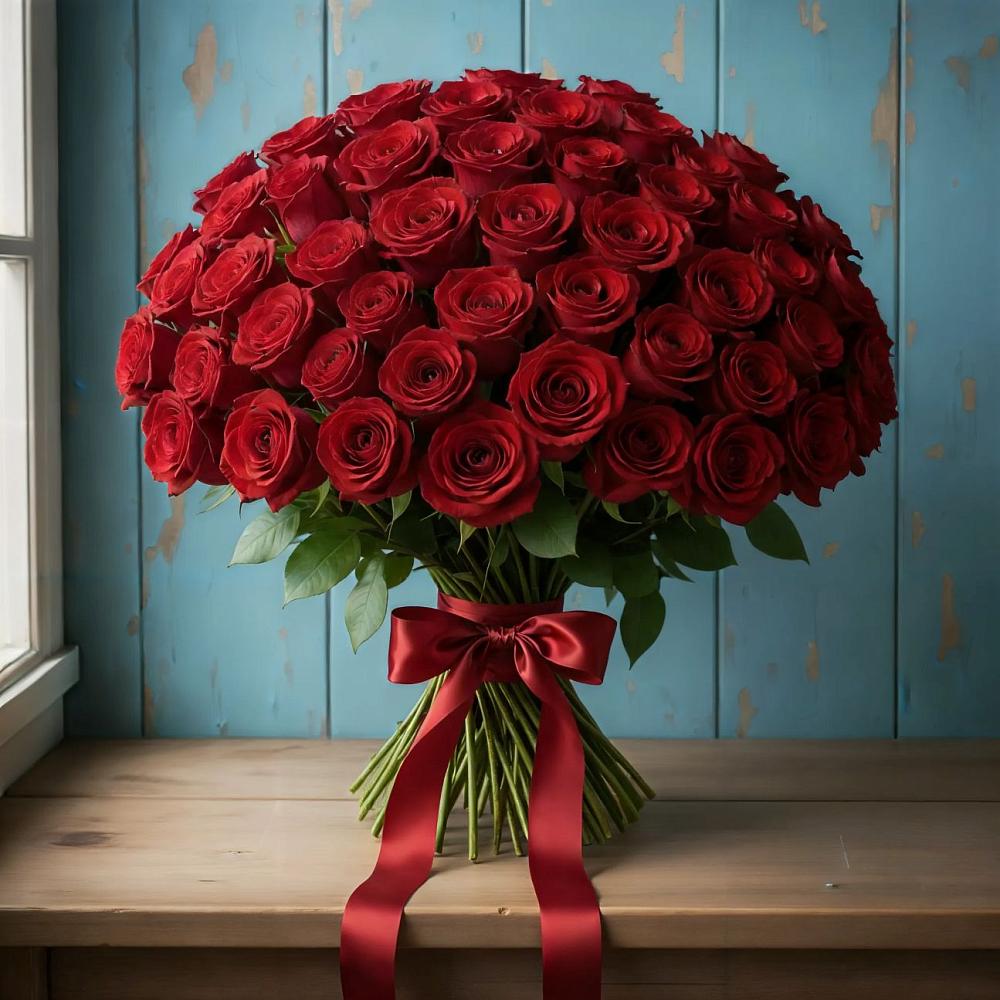 Букет Красные розы Блэк Меджик в Здравнице