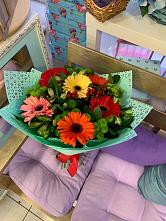 Букет цветов из:  Герберы, Хризантемы и Альстромерии #REPLACE_PRED# Здравнице