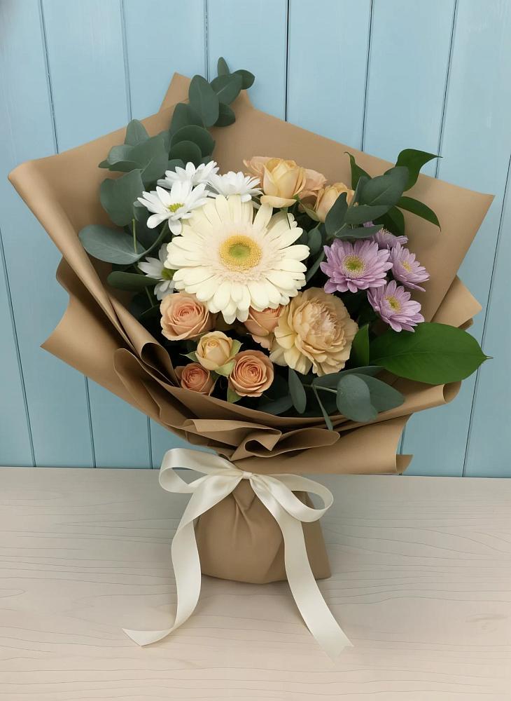 Букет цветов из: Герберы и Хризантемы в Здравнице