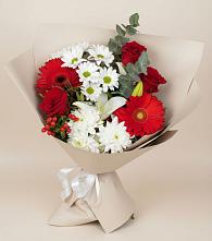 Букет цветов из:  Розы, Хризантемы, Герберы и Лилии в Здравнице