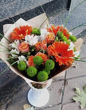 Букет цветов из:  Герберы, Хризантемы, Альстромерии и Розы в Здравнице