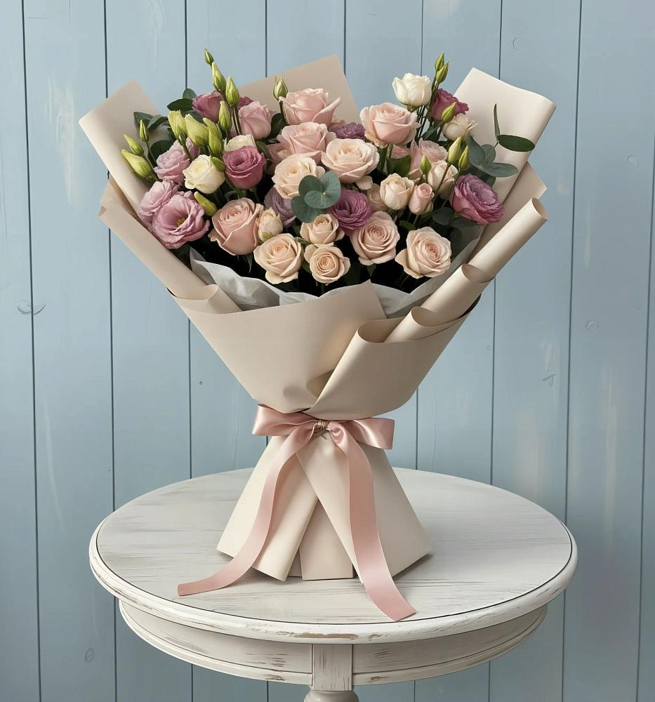 Букет цветов из: Розы и Лизиантусы в Здравнице