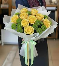 Букет цветов из:  Хризантемы и Розы в Здравнице