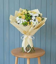 Букет цветов из:  Хризантемы и Розы #REPLACE_PRED# Здравнице