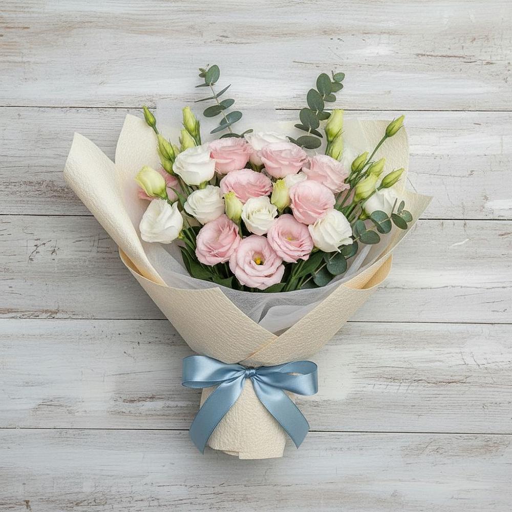 Букет цветов из: Лизиантусы в Здравнице