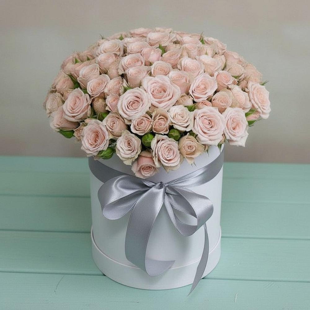 Цветочная композиция из Розы в шляпной коробке в Здравнице